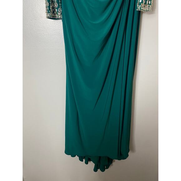 MAC DUGGAL DRESS GOWN 16 GREEN MOTHER OF BRIDE BRIDESMAID HOLIDAYS FORMAL - Picture 7 of 16
